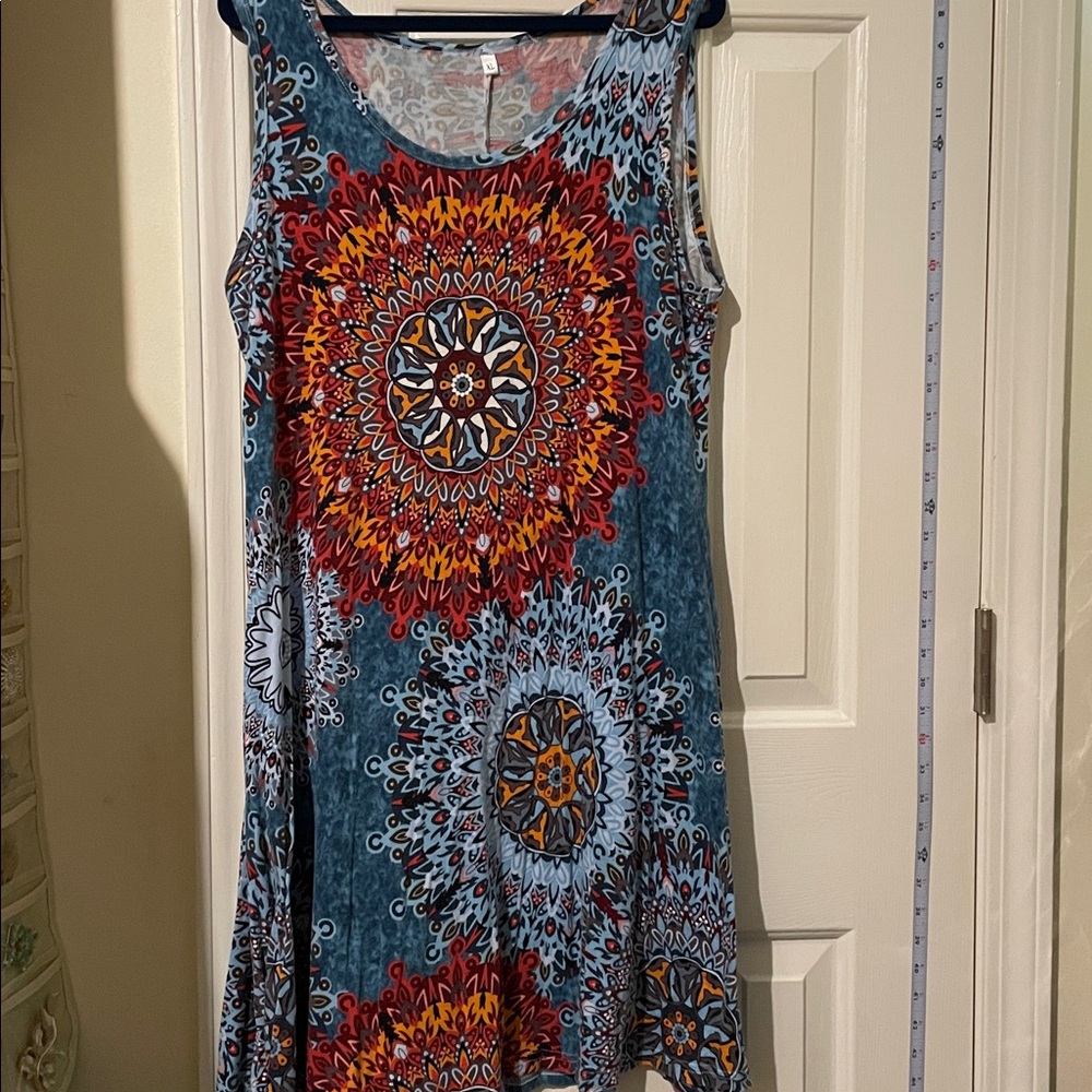Amazon Women's Midi Dress - Multicolor Mandala Design - Picture 2 of 10